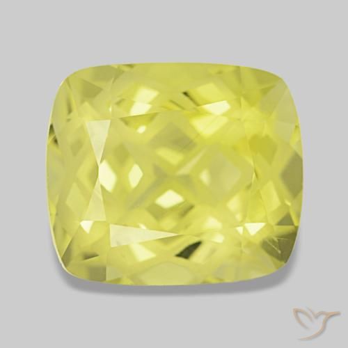 4.81ct イエロー クォーツ, クッション, VVS
