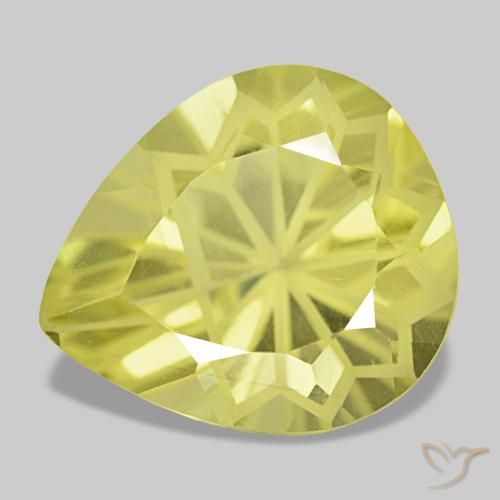 5.44ct イエロー クォーツ, 洋梨の形, VS