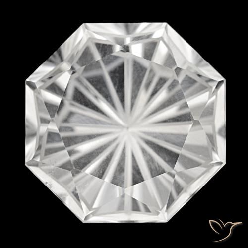 48.56カラットの天然ホワイトクォーツ（23×23 mm・エメラルドカット）
