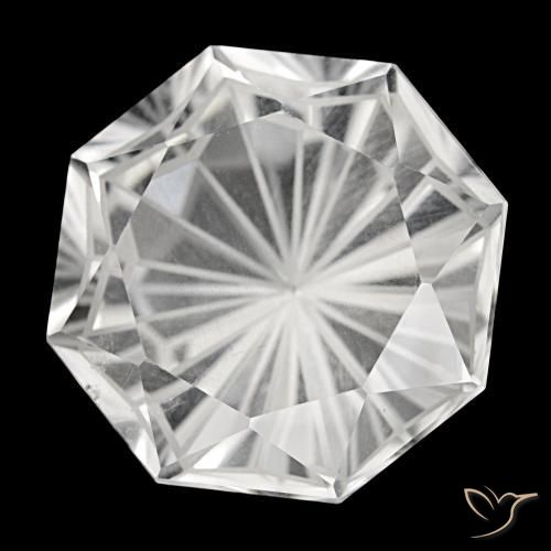 48.56カラットの天然クリアホワイトクォーツ（23×23 mm・エメラルドカット）