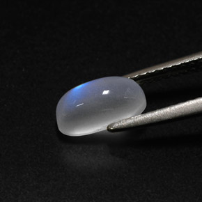 1.39カラットの天然ブルーホワイトレインボームーンストーン、透明、透明/半透明