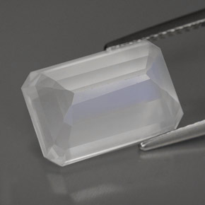 8.16カラットの天然ブルーホワイトレインボームーンストーン、透明、透明/半透明