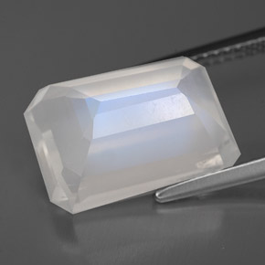 8.24カラットの天然ブルーホワイトレインボームーンストーン、透明、透明/半透明