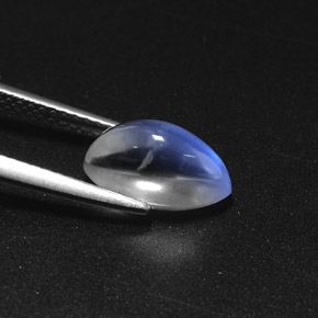 2.65カラットの天然ブルー＆ホワイトレインボームーンストーン（11.1×6 mm・マーキス）