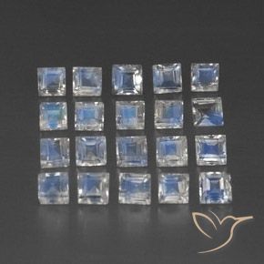 Shop natural 3.33ct 青みがかったホワイト レインボームーンストーン gems, 四角形, from インド at GemSelect. In stock, global shipping!