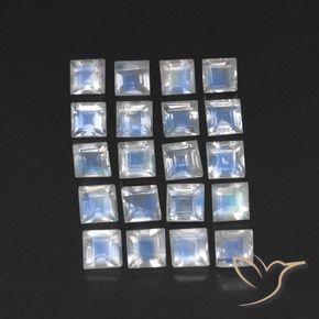 Shop natural 3.40ct 青みがかったホワイト レインボームーンストーン gems, 四角形, from インド at GemSelect. In stock, global shipping!