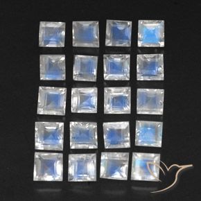 Shop natural 3.40ct 青みがかったホワイト レインボームーンストーン gems, 四角形, from インド at GemSelect. In stock, global shipping!