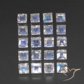 Shop natural 3.77ct 青みがかったホワイト レインボームーンストーン gems, 四角形, from インド at GemSelect. In stock, global shipping!