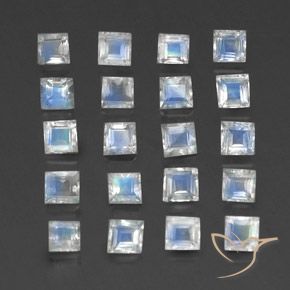 Shop natural 3.01ct 青みがかったホワイト レインボームーンストーン gems, 四角形, from インド at GemSelect. In stock, global shipping!