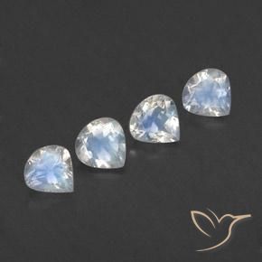 Shop natural 1.54ct 青みがかったホワイト レインボームーンストーン gems, 洋梨の形, from インド at GemSelect. In stock, global shipping!