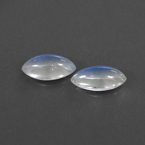 カラットの天然ブルー＆ホワイトレインボームーンストーン（10×5.1 mm・マーキス）