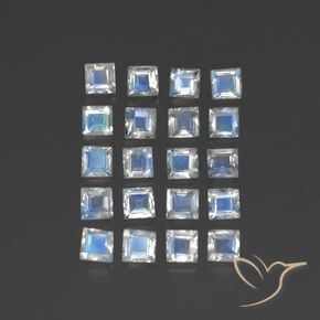 Shop natural 2.74ct 青みがかったホワイト レインボームーンストーン gems, 四角形, from インド at GemSelect. In stock, global shipping!