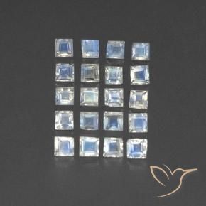 Shop natural 3.44ct 青みがかったホワイト レインボームーンストーン gems, 四角形, from インド at GemSelect. In stock, global shipping!