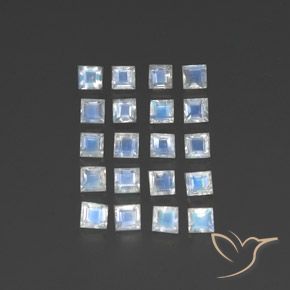 Shop natural 2.90ct 青みがかったホワイト レインボームーンストーン gems, 四角形, from インド at GemSelect. In stock, global shipping!
