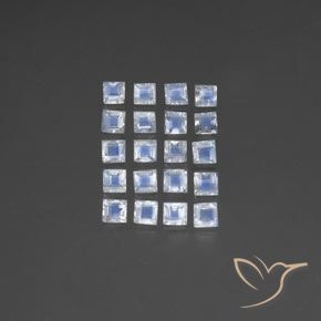 2.79ctw 天然 青みがかったホワイト レインボームーンストーン, 四角形, 透明