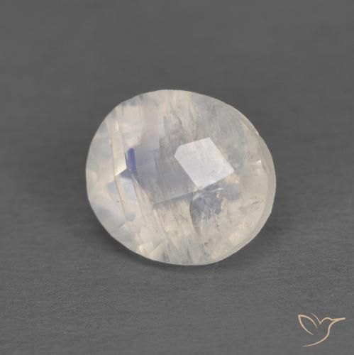 1.21ct 天然 青みがかったホワイト レインボームーンストーン, 楕円形, 透明