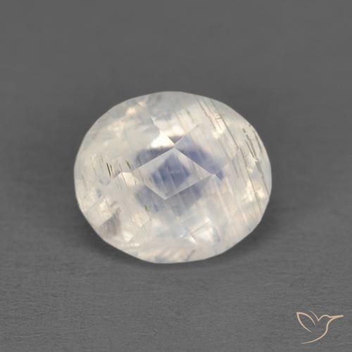1.25ct 天然 青みがかったホワイト レインボームーンストーン, 楕円形, 透明