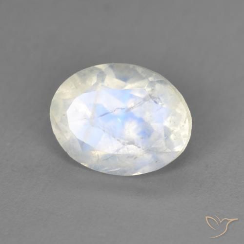 1.94ct 天然 青みがかったホワイト レインボームーンストーン, 楕円形, 透明
