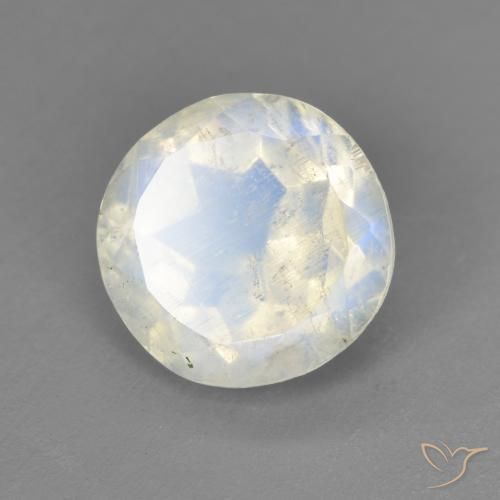 2.38ct 天然 青みがかったホワイト レインボームーンストーン, ラウンド, 透明