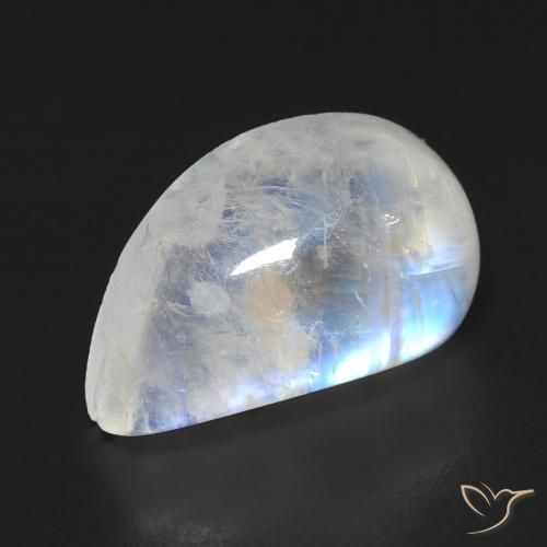 9.35ct 天然 青みがかったホワイト レインボームーンストーン, ファンシー, 透明