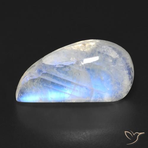 9.01ct 天然 青みがかったホワイト レインボームーンストーン, ファンシー, 透明