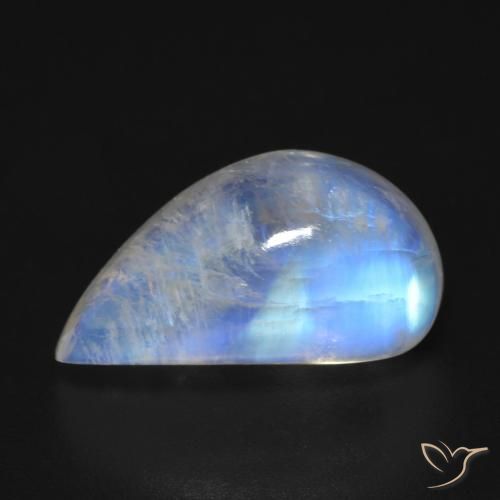 9.48ct 天然 青みがかったホワイト レインボームーンストーン, ファンシー, 透明