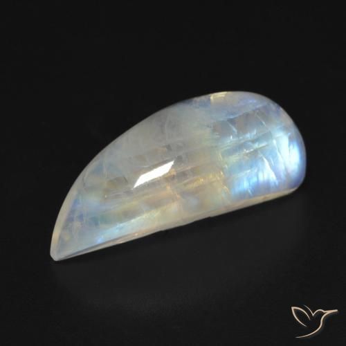 9.83ct 天然 青みがかったホワイト レインボームーンストーン, ファンシー, 透明