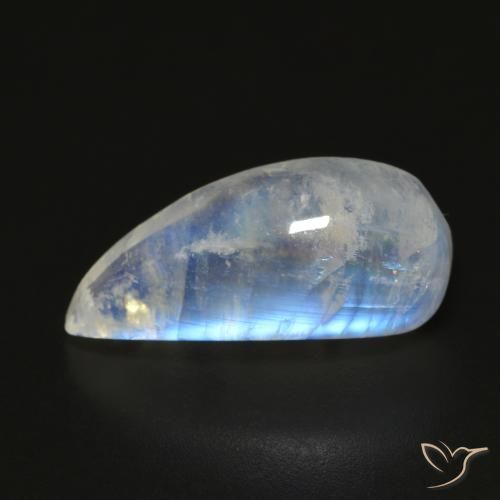 10.24ct 天然 青みがかったホワイト レインボームーンストーン, ファンシー, 透明