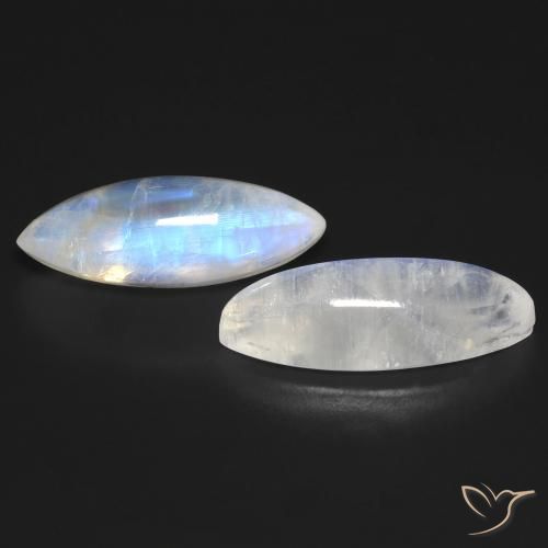 Shop natural 18.77ct 青みがかったホワイト レインボームーンストーン gems, マーキーズ, from アメリカ at GemSelect. In stock, global shipping!