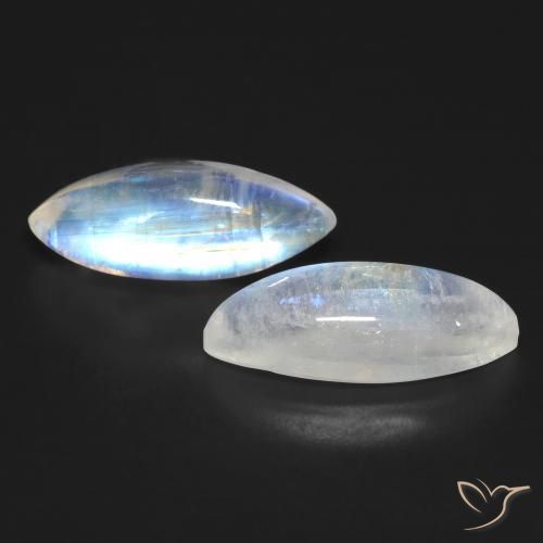 Shop natural 13.84ct 青みがかったホワイト レインボームーンストーン gems, マーキーズ, from アメリカ at GemSelect. In stock, global shipping!