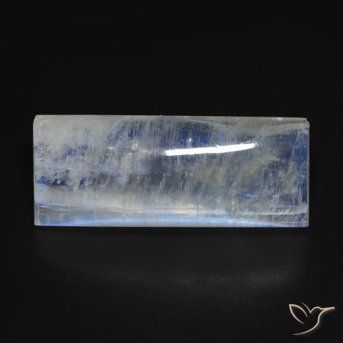 13.71ct 天然 青みがかったホワイト レインボームーンストーン, バゲット, 透明