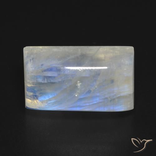 14.72ct 天然 青みがかったホワイト レインボームーンストーン, バゲット, 透明