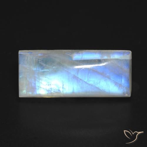 9.46ct 天然 青みがかったホワイト レインボームーンストーン, バゲット, 透明