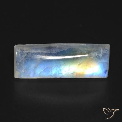 6.98ct 天然 青みがかったホワイト レインボームーンストーン, バゲット, 透明