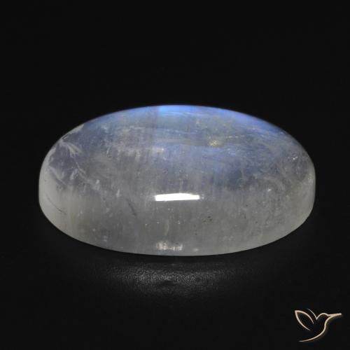 11.13ct 天然 青みがかったホワイト レインボームーンストーン, 楕円形, 透明