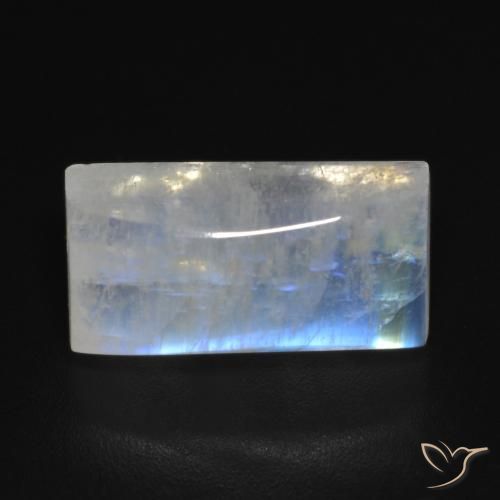 7.10ct 天然 青みがかったホワイト レインボームーンストーン, バゲット, 透明
