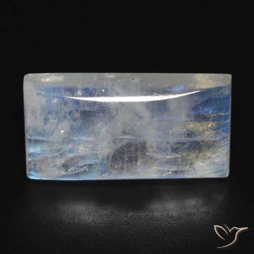 11.79ct 天然 青みがかったホワイト レインボームーンストーン, バゲット, 透明