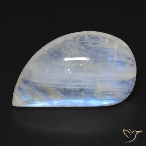19.25ct 天然 青みがかったホワイト レインボームーンストーン, ファンシー, 透明