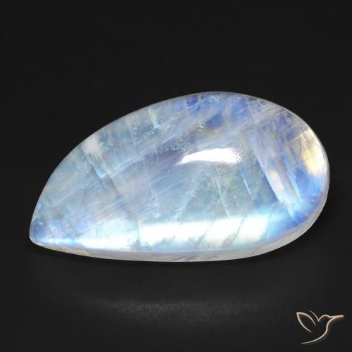 18.58ct 天然 青みがかったホワイト レインボームーンストーン, ファンシー, 透明