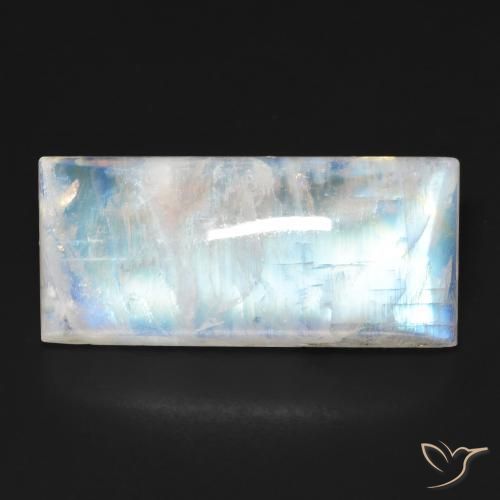 15.17ct 天然 青みがかったホワイト レインボームーンストーン, バゲット, 透明