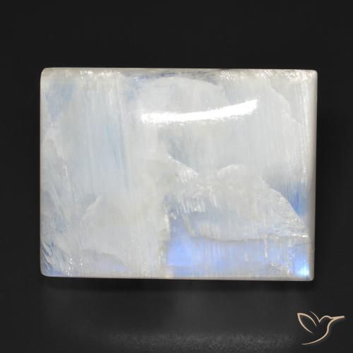 34.86ct 天然 青みがかったホワイト レインボームーンストーン, バゲット, 透明
