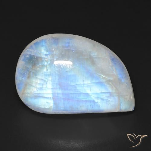 18.29ct 天然 青みがかったホワイト レインボームーンストーン, ファンシー, 透明