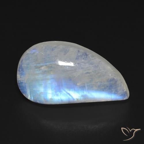 11.64ct 天然 青みがかったホワイト レインボームーンストーン, ファンシー, 透明