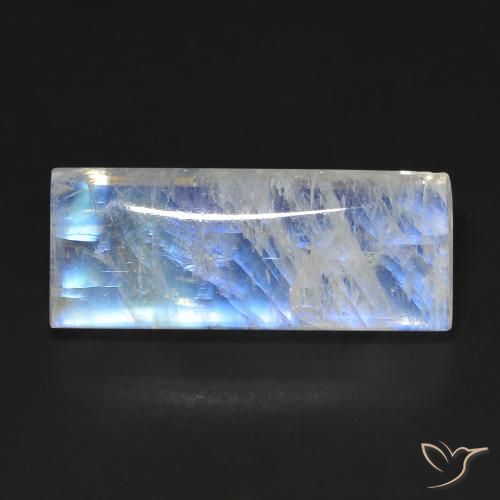 14.66ct 天然 青みがかったホワイト レインボームーンストーン, バゲット, 透明