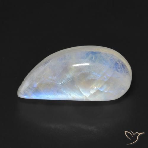 9.04ct 天然 青みがかったホワイト レインボームーンストーン, ファンシー, 透明