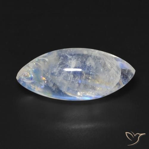 7.19ct 天然 青みがかったホワイト レインボームーンストーン, マーキーズ, 透明