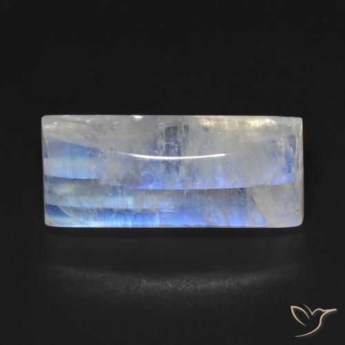 14.85ct 天然 青みがかったホワイト レインボームーンストーン, バゲット, 透明