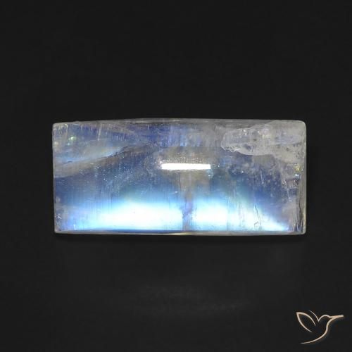 5.90ct 天然 青みがかったホワイト レインボームーンストーン, バゲット, 透明