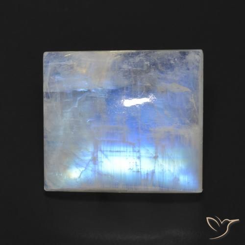 13.64ct 天然 青みがかったホワイト レインボームーンストーン, バゲット, 透明