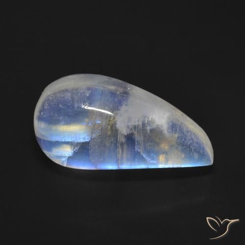 10.59ct 天然 青みがかったホワイト レインボームーンストーン, ファンシー, 透明